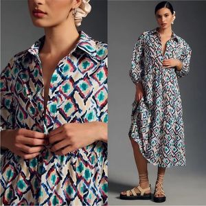 Anthropologie Bettina Tiered Shirt Dress by Maeve